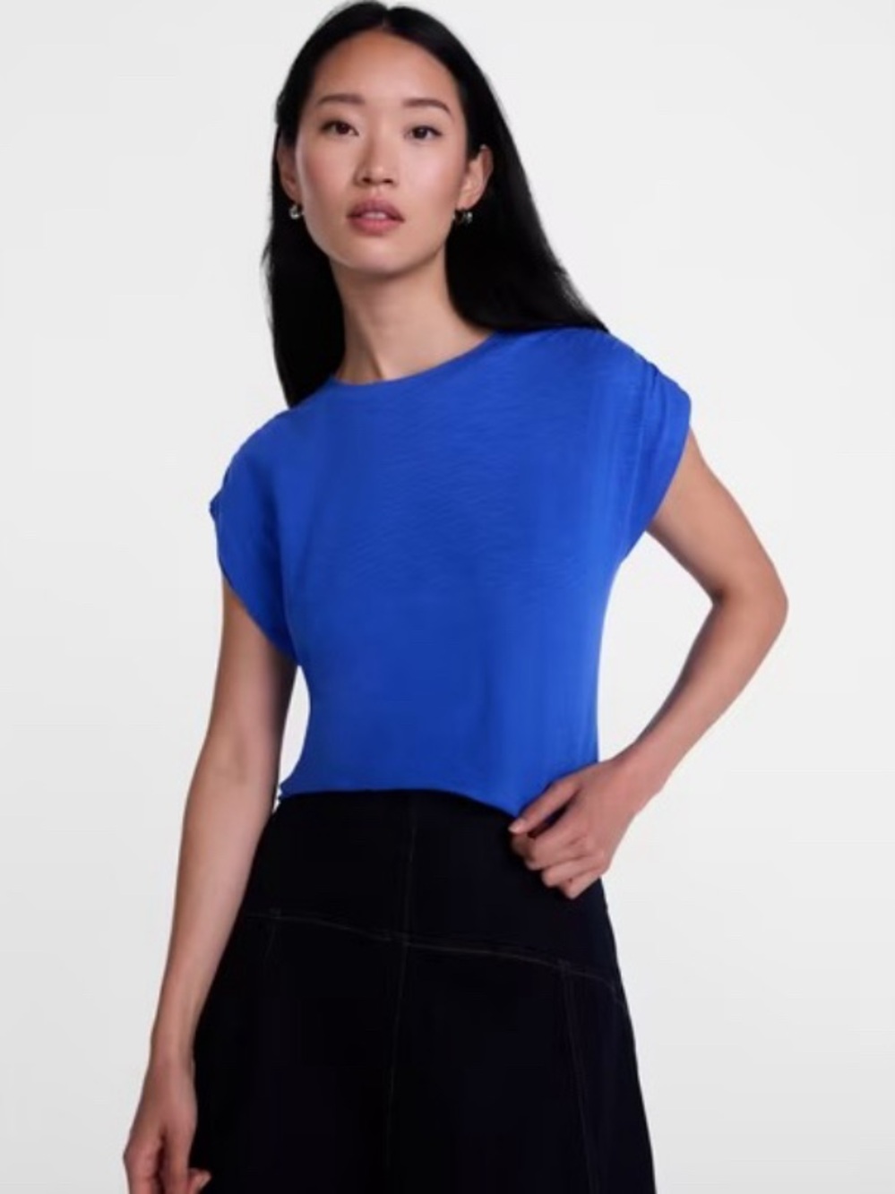 Scenario Women's and Women's Plus Shirred Shoulder Tee